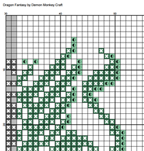 Load image into Gallery viewer, Fantastical Green Dragon Digital Cross Stitch Pattern
