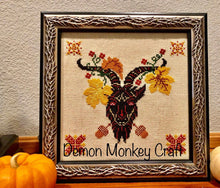 Load image into Gallery viewer, Satan's Seasons-Autumn DIGITAL Cross Stitch PATTERN - Demon Monkey Craft