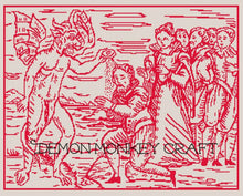 Load image into Gallery viewer, Historic Woodcut, The Devil Re Baptising a Male Witch DIGITAL PATTERN