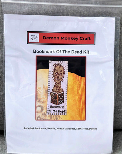 Bookmark of the Dead Cross Stitch KIT from Evil Dead 2: The Book of the Thread SALE PRICE! - Demon Monkey Craft 