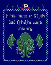 Load image into Gallery viewer, Dead Cthulhu Waits Dreaming Cross Stitch DIGITAL PATTERN DOWNLOAD