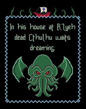 Load image into Gallery viewer, Dead Cthulhu Waits Dreaming Cross Stitch DIGITAL PATTERN DOWNLOAD