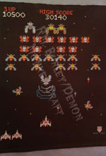 Load image into Gallery viewer, Galaga game screen, cross stitch PATTERN New Price