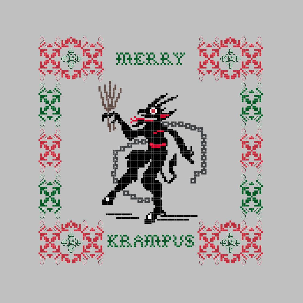Merry Krampus DIGITAL Holiday Cross Stitch Pattern