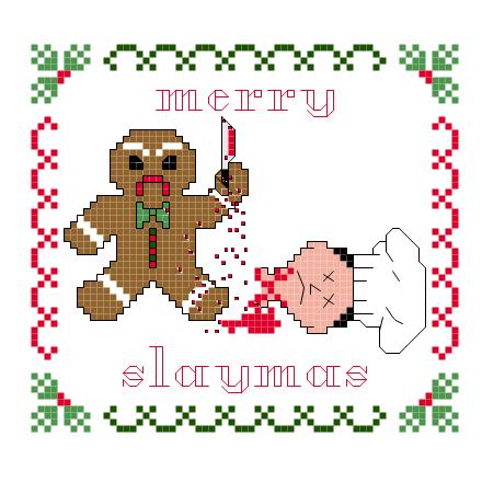 Merry Slaymas Subversive Murdering Gingerbread Man Digital Pattern ...