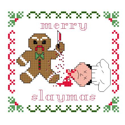Merry Slaymas Subversive Murdering Gingerbread Man Digital Pattern