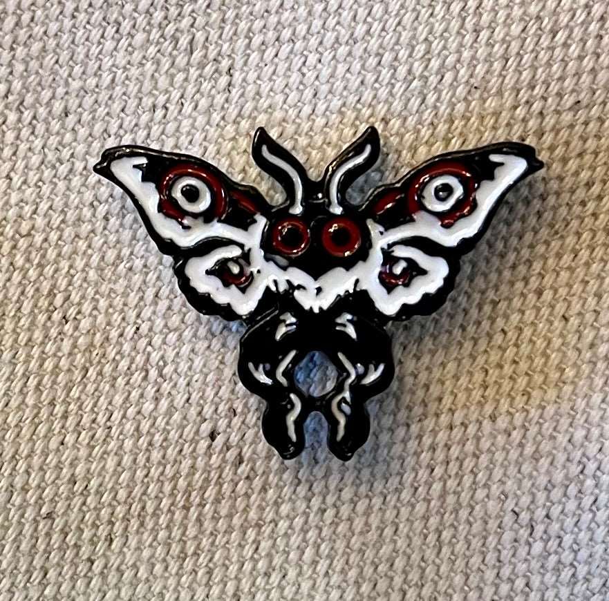 Cute, gothic Mothman pin
