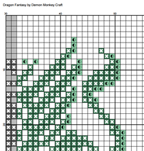 Load image into Gallery viewer, Fantastical Green Dragon Digital Cross Stitch Pattern
