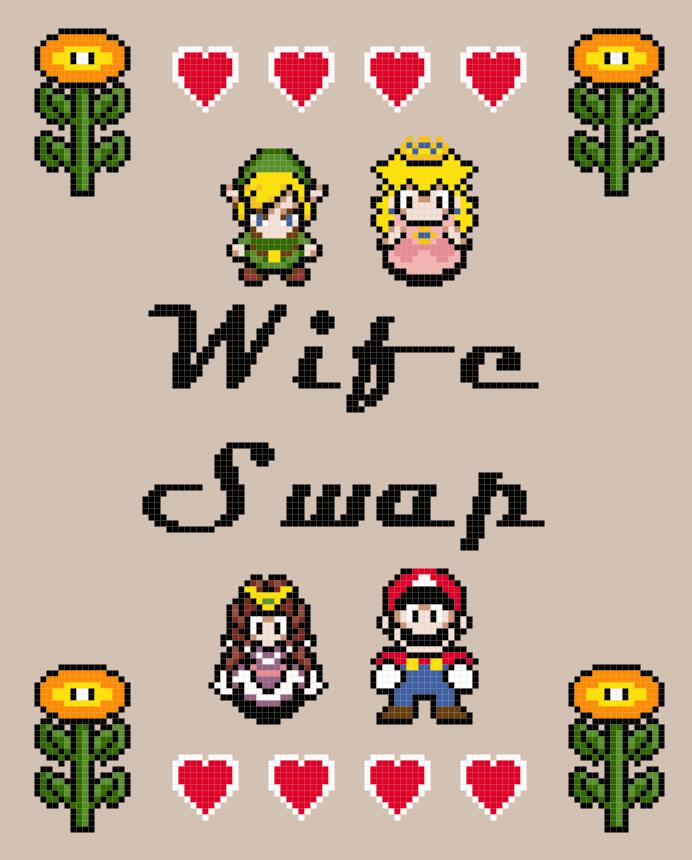 Wife Swap, Mario Zelda, Link, Peach Digital Pattern