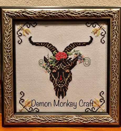 Satan's Seasons-Summer DIGITAL Cross Stitch Pattern - Demon Monkey Craft 