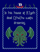 Load image into Gallery viewer, Dead Cthulhu Waits Dreaming Cross Stitch DIGITAL PATTERN DOWNLOAD
