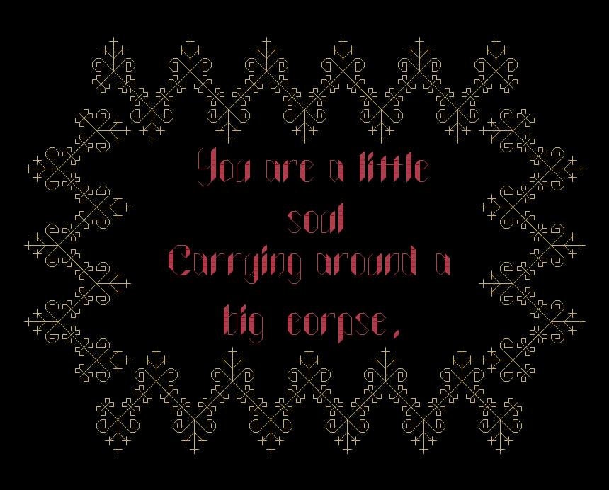A Soul Carrying A Corpse Digital Gothic Cross Stitch PATTERN