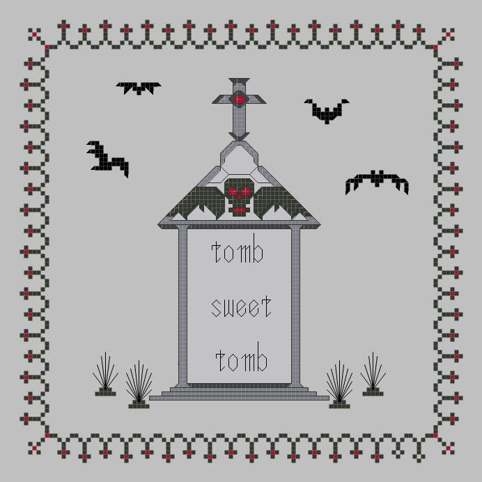 Tomb Sweet Tomb Gothic Cross Stitch Sampler DIGITAL PATTERN